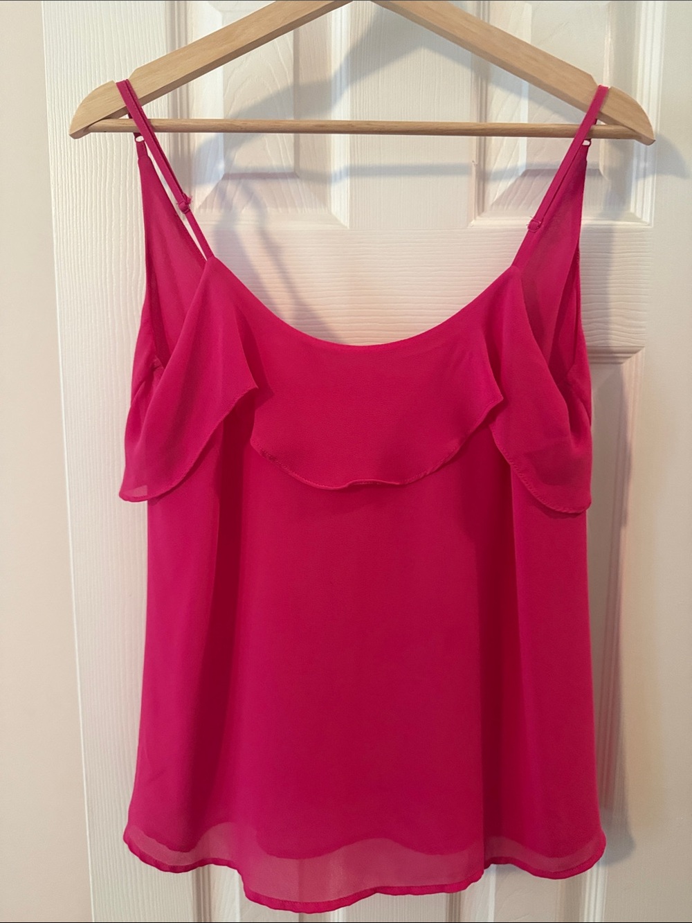Naked Zebra Hot Pink Ruffle-Front Camisole
